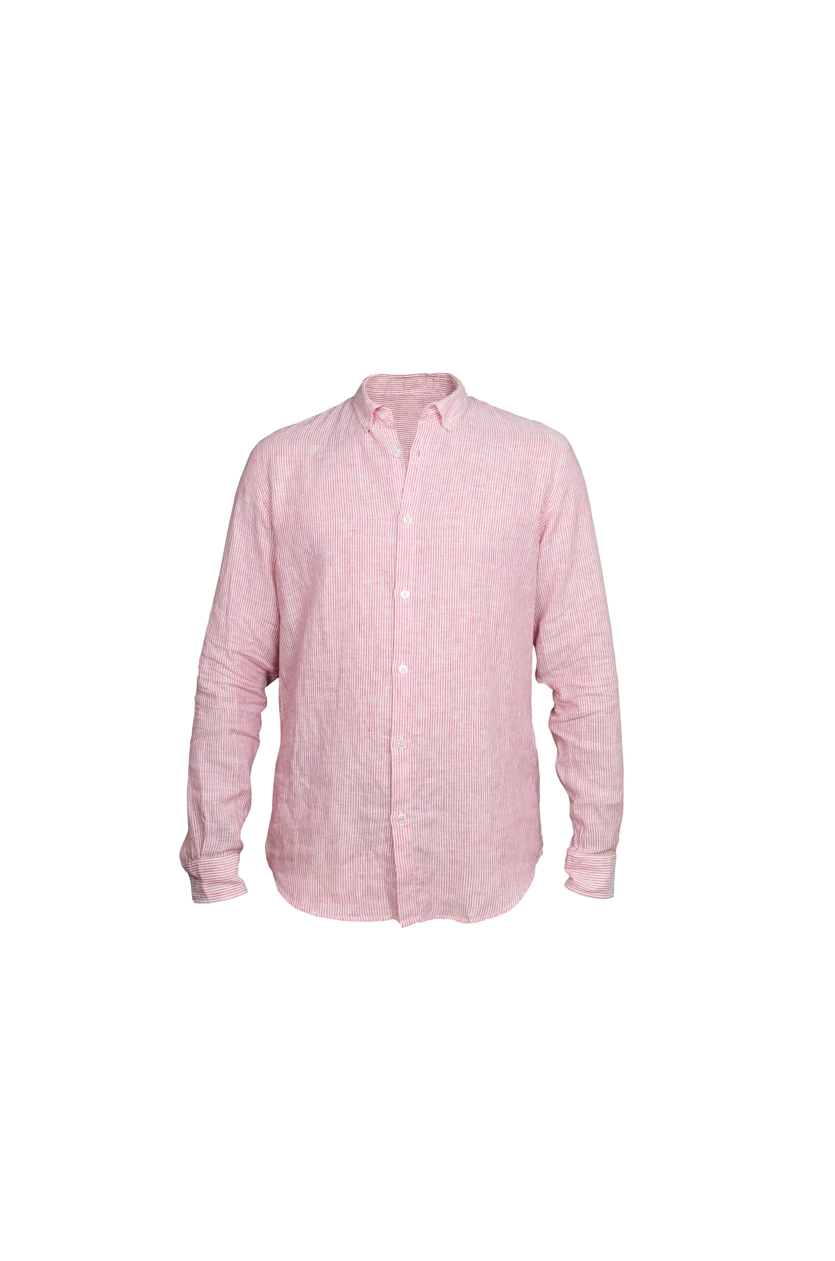 Faros Red Stripes Linen Shirt - FAROS LINEN