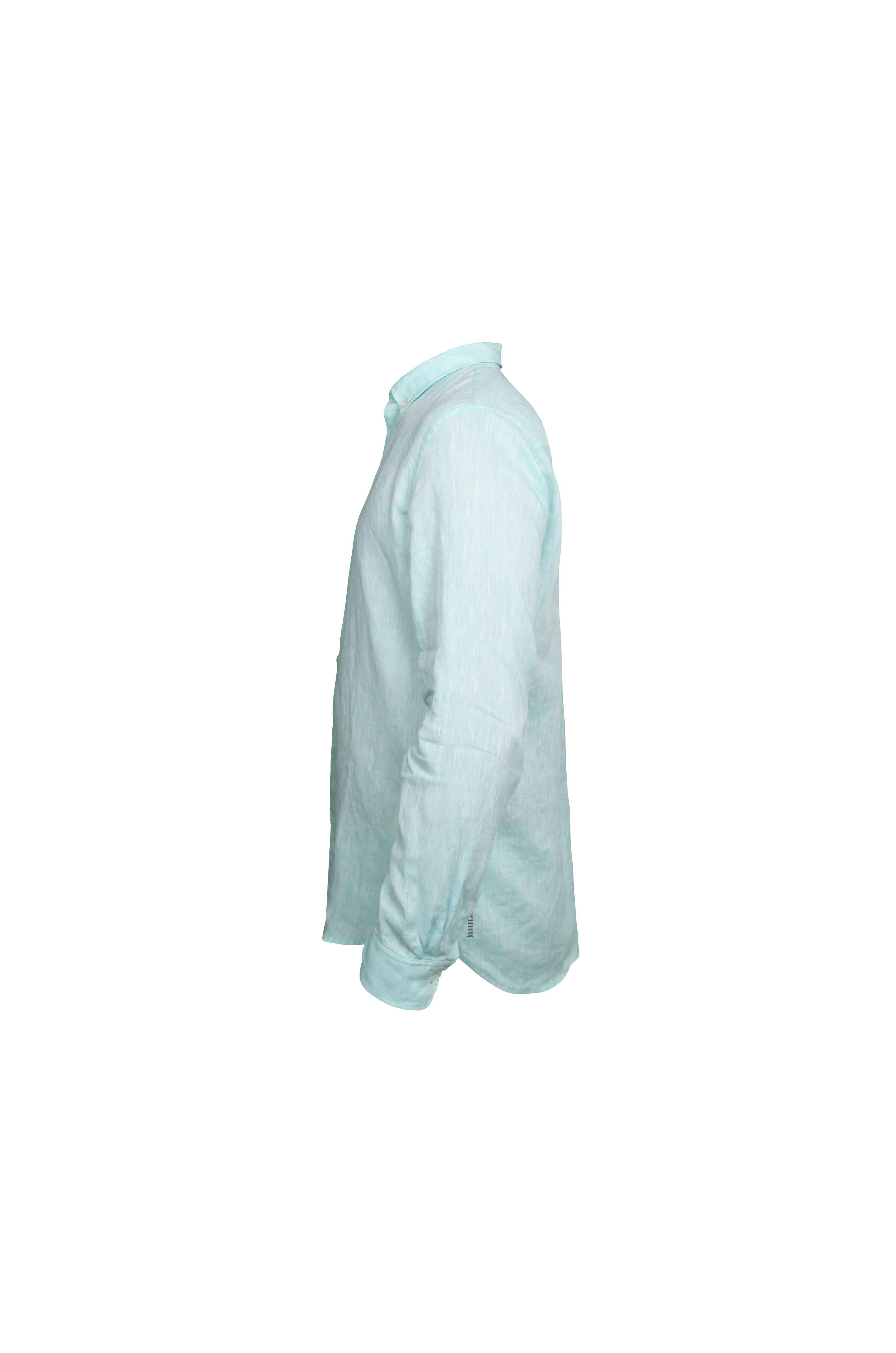 Faros Aquamarin Linen Shirt - FAROS LINEN