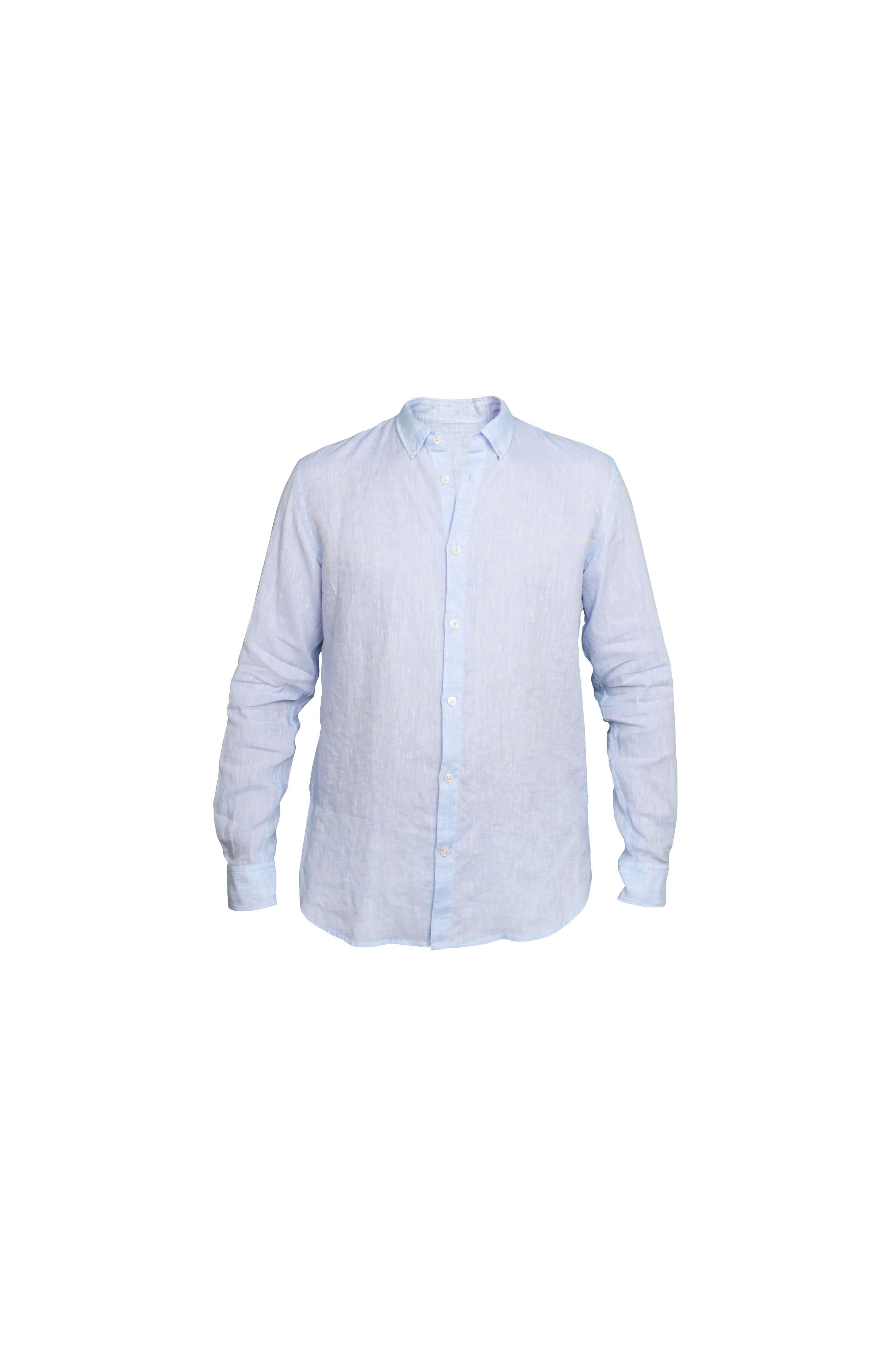 Faros Light Blue Linen Shirt - FAROS LINEN