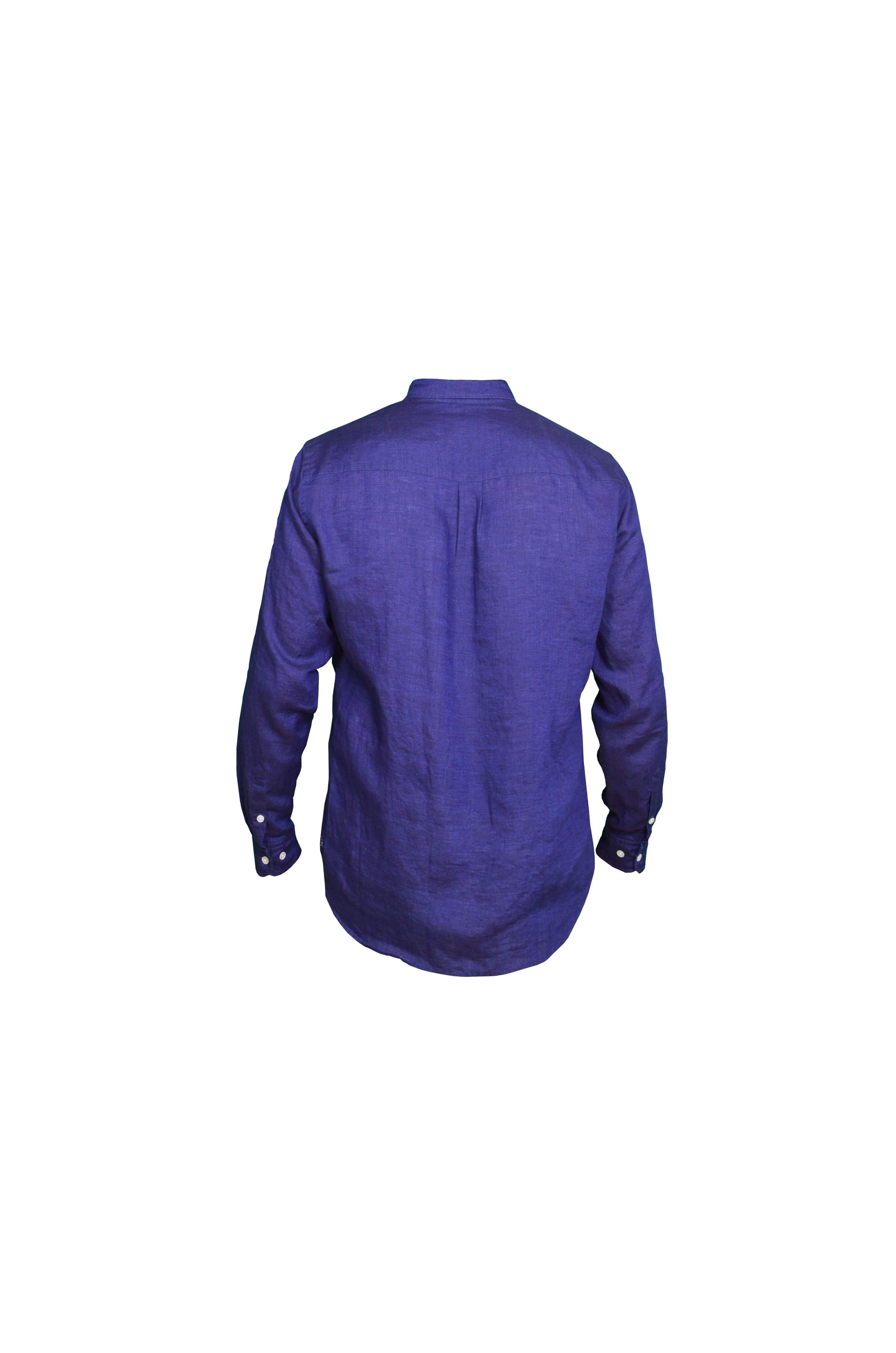 Faros Navy Linen Shirt - FAROS LINEN