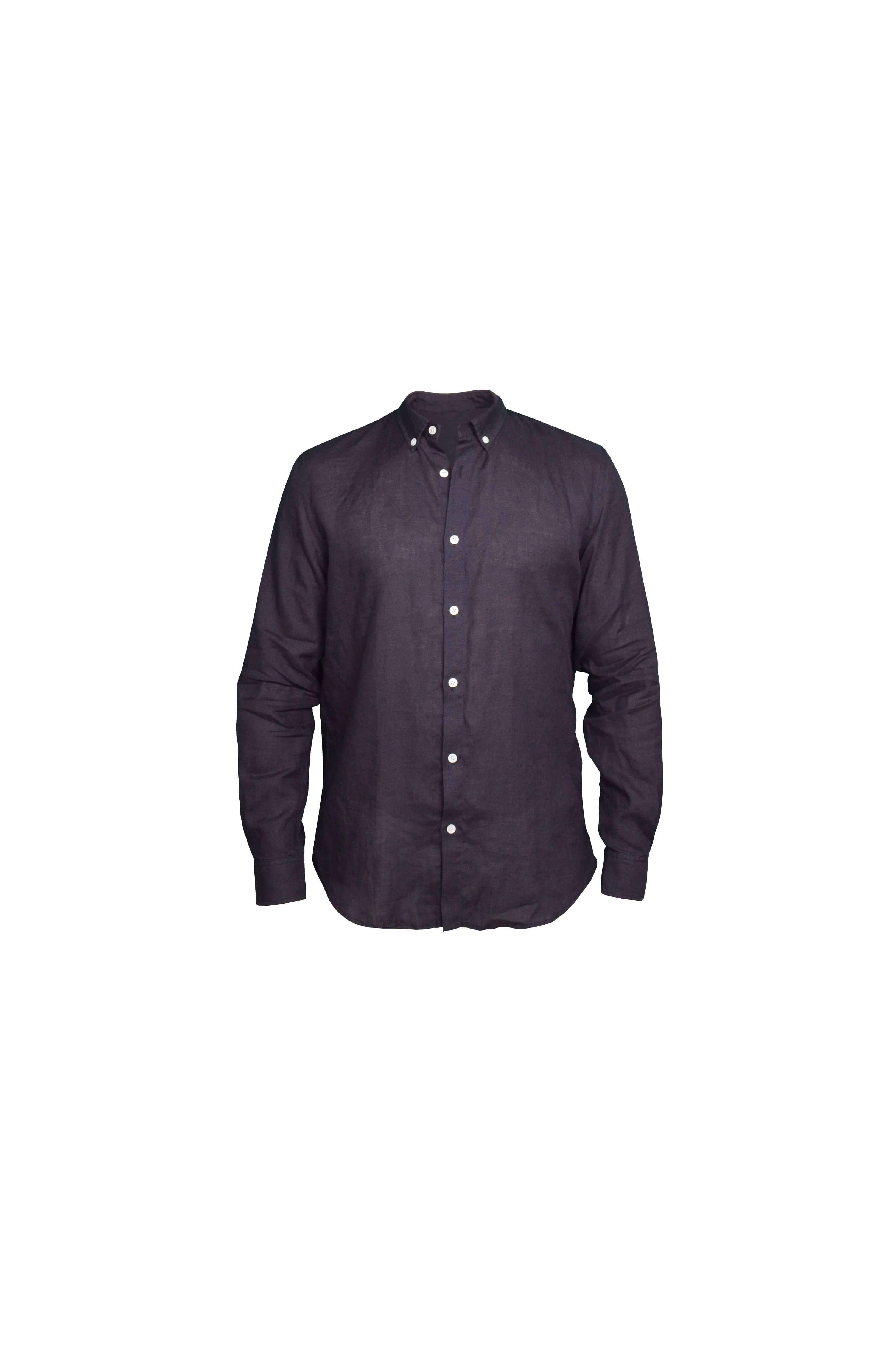 Faros Black Linen Shirt - FAROS LINEN